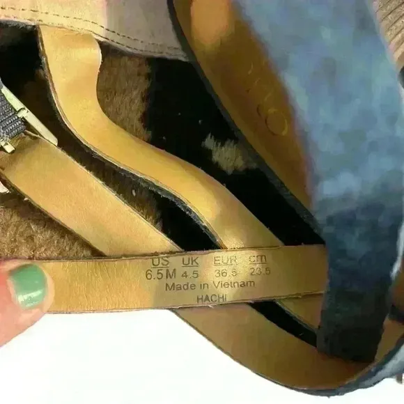 FRANKO SARTO L- Hachi Gladiator Sandal Blue Suede Size 6.5​