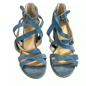 FRANKO SARTO L- Hachi Gladiator Sandal Blue Suede Size 6.5​