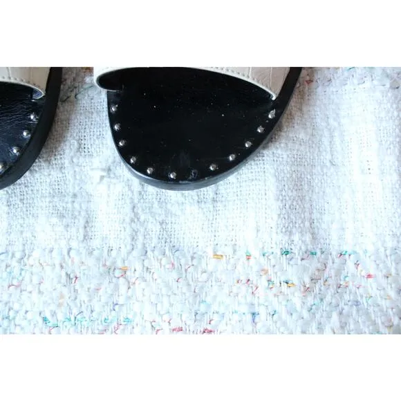 Freda Salvador White Pure Crocodile Leather Flat Sandals Size 7