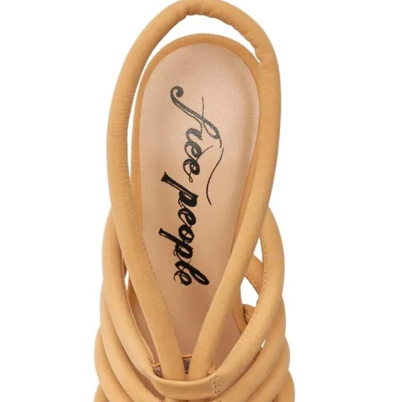 FREE PEOPLE Hot Orange Colette Cinched Heel Sandals