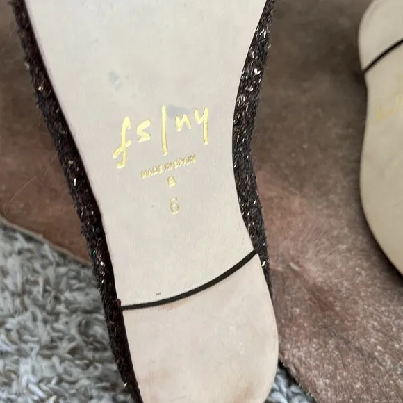 French Shoe New York Glitter Brown Ballet Flats