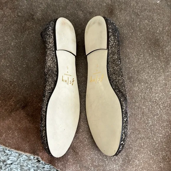 French Shoe New York Glitter Brown Ballet Flats