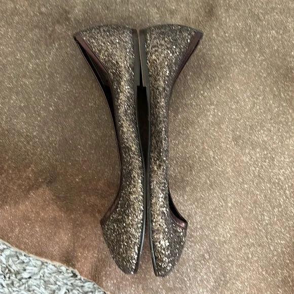 French Shoe New York Glitter Brown Ballet Flats
