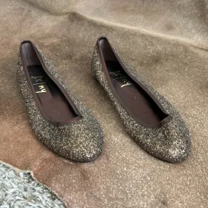 French Shoe New York Glitter Brown Ballet Flats