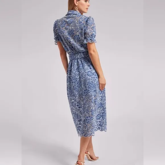 Generation Love Claudia Lace Dress - Blue/White
