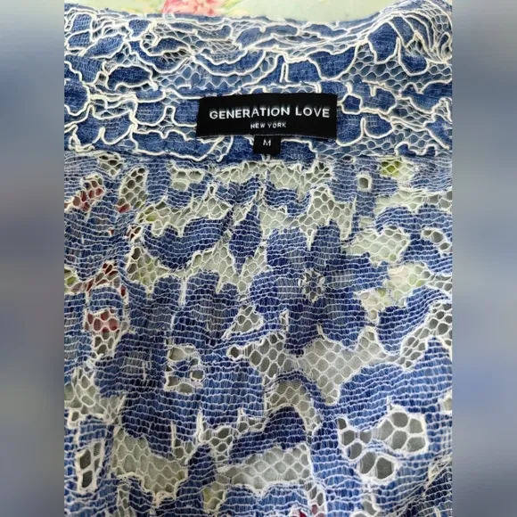 Generation Love Claudia Lace Dress - Blue/White