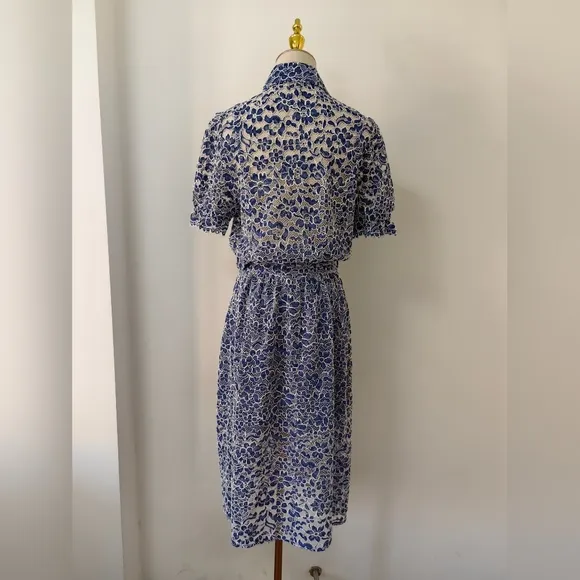 Generation Love Claudia Lace Dress - Blue/White