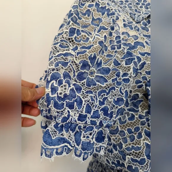 Generation Love Claudia Lace Dress - Blue/White