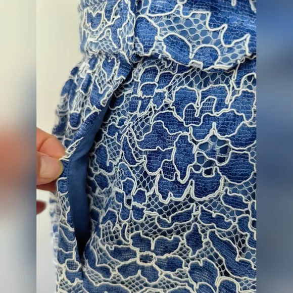Generation Love Claudia Lace Dress - Blue/White