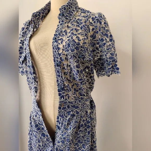 Generation Love Claudia Lace Dress - Blue/White
