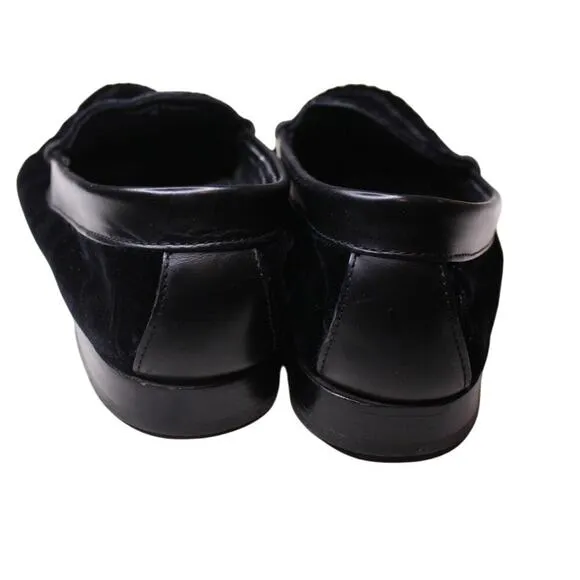 GH Bass &amp; Co Weejuns Black Velvet Penny Loafers Men's Classic Lounge