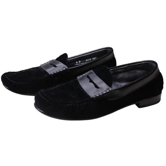 GH Bass &amp; Co Weejuns Black Velvet Penny Loafers Men's Classic Lounge
