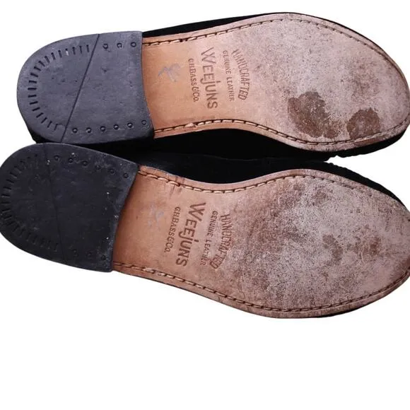 GH Bass &amp; Co Weejuns Black Velvet Penny Loafers Men's Classic Lounge