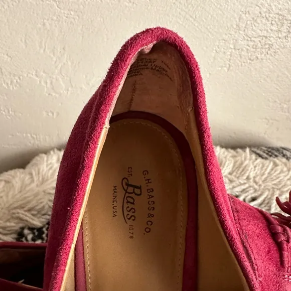 G.H. Bass Estelle Tassel Red/Burgundy Loafers Women's Size 10 Classic On-Trend
