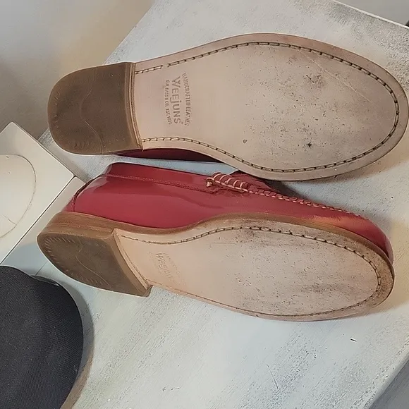 G.H.Bass &amp; Co. Wee Juns Red Loafers SZ 7.5