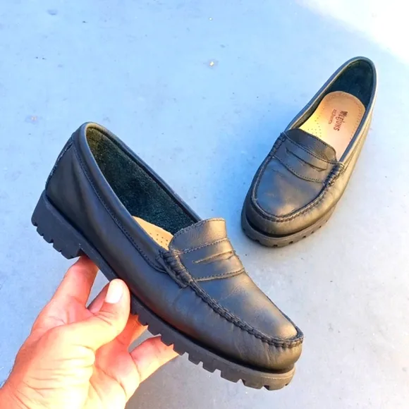 G.H.Bass Ladies Weejuns Black Genuine Leather Classic Penny Loafers