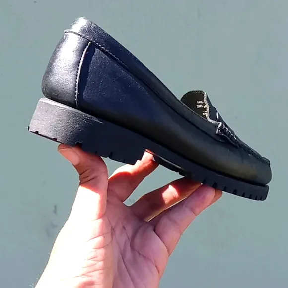 G.H.Bass Ladies Weejuns Black Genuine Leather Classic Penny Loafers