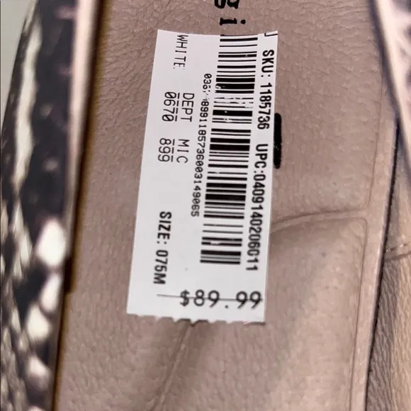 Gianni Bini Black and White Flats with Snakeskin Print