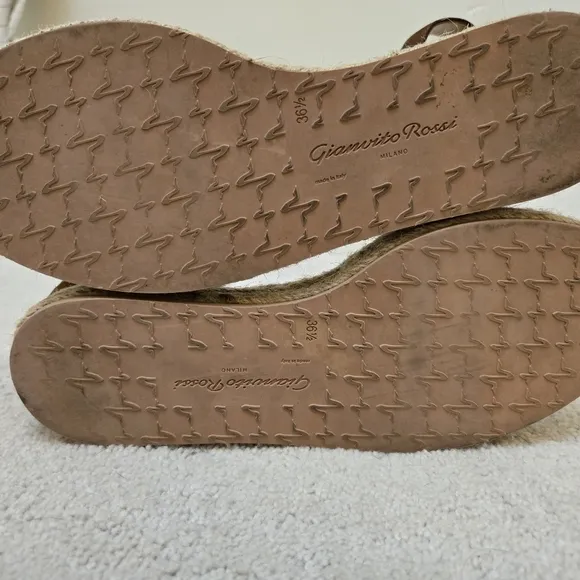 Gianvito Rossi Sandals Espadrilles Portofino Suede Brown Italian EU 36.5 US 6.5