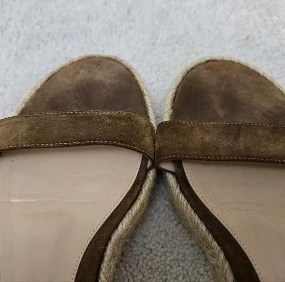 Gianvito Rossi Sandals Espadrilles Portofino Suede Brown Italian EU 36.5 US 6.5