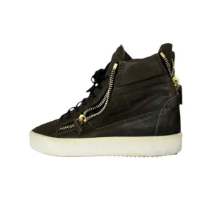 Giuseppe Zannoti Brown Leather DONNA High Top Sneaker Size 37.5