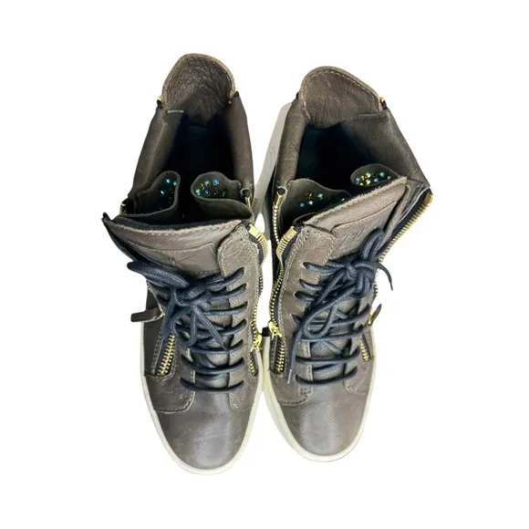Giuseppe Zannoti Brown Leather DONNA High Top Sneaker Size 37.5