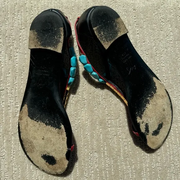 Giuseppe Zanotti Flat Sandals With Beads And Studs - Size 40.5