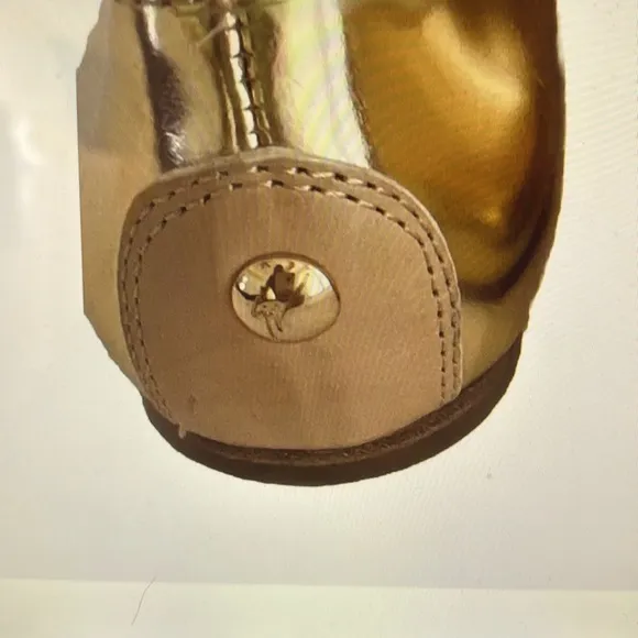 Giuseppe Zanotti Mirror Metallic Rose Gold Buckle Ballet Flats N5871 Sz 38 US8