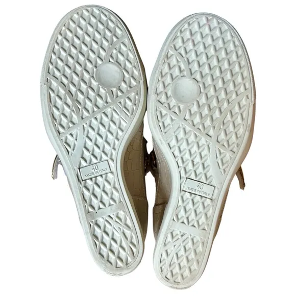 Giuseppe Zanotti White Lorenz Croc-Embossed Wedge High Top Sneakers sz 40