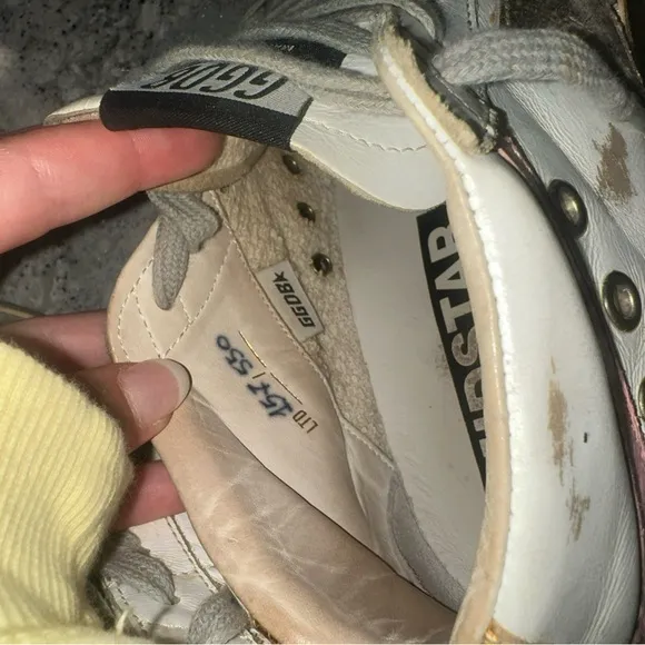 Golden Goose Gray and White Chunky Sneakers
