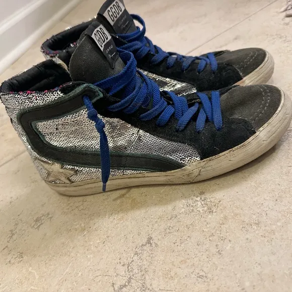 Golden goose slide sequined high top sneakers