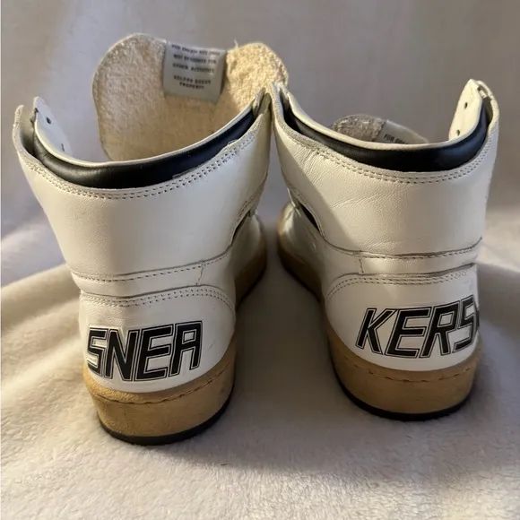 Golden Goose White and Black High-Top Sneakers