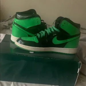 Green and Black High-Top Sneakers
