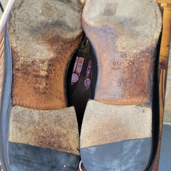 Gucci Black Leather Horsebit Loafers Size 9.5/ US 10