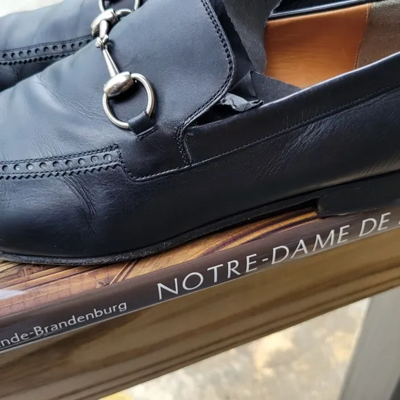 Gucci Black Leather Horsebit Loafers Size 9.5/ US 10