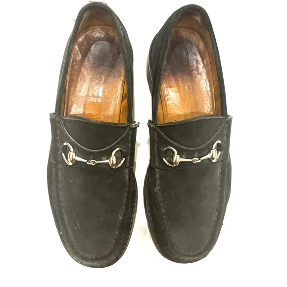 Gucci Black Loafers with Silver Detail