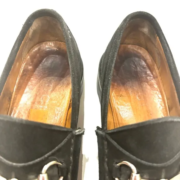 Gucci Black Loafers with Silver Detail