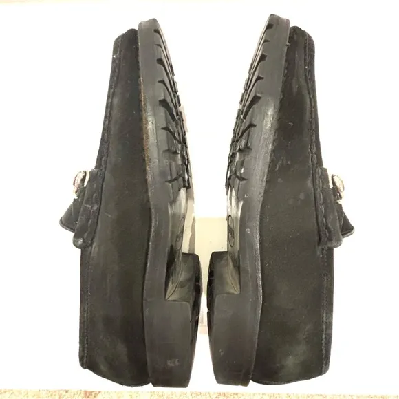 Gucci Black Loafers with Silver Detail