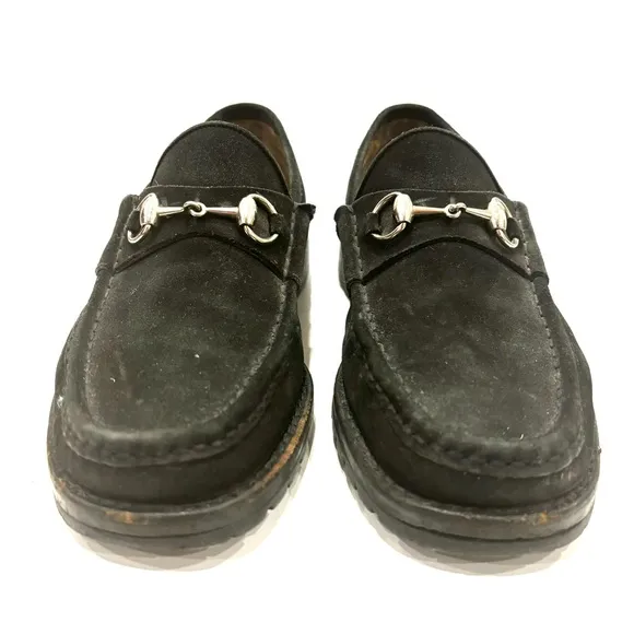 Gucci Black Loafers with Silver Detail