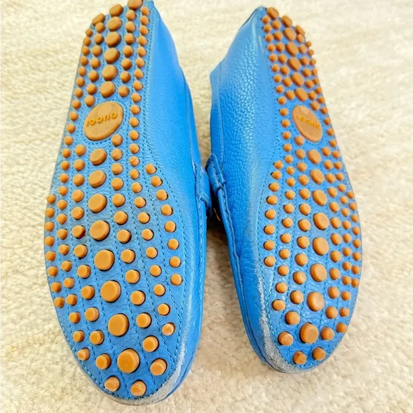 Gucci Blue Suede Loafers with Horsebit Detail