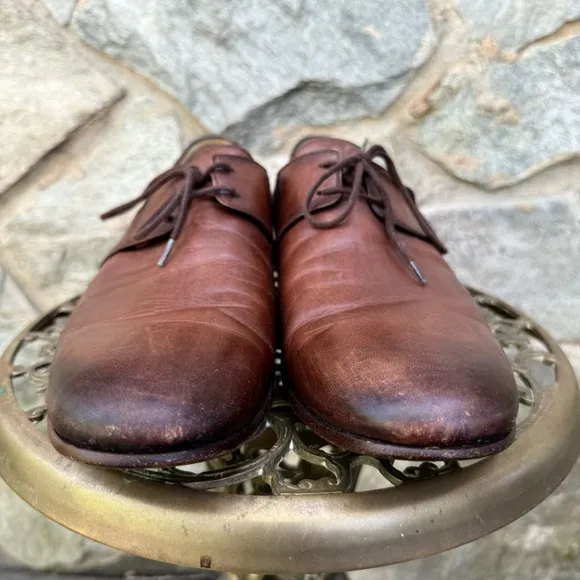 Gucci Brown Leather Derby Dress Shoes US 10