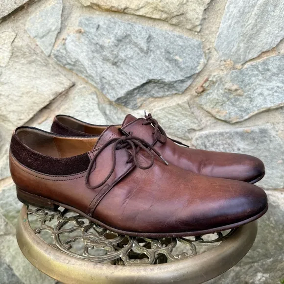 Gucci Brown Leather Derby Dress Shoes US 10