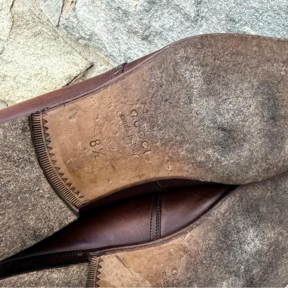 Gucci Brown Leather Derby Dress Shoes US 10