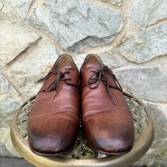 Gucci Brown Leather Derby Dress Shoes US 10