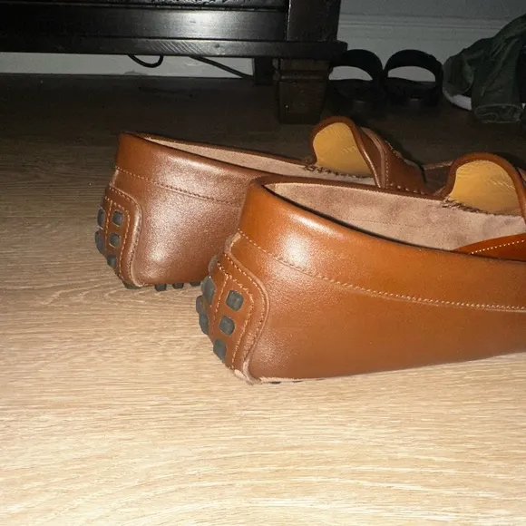 Gucci Brown Leather Loafers Slip-On Style
