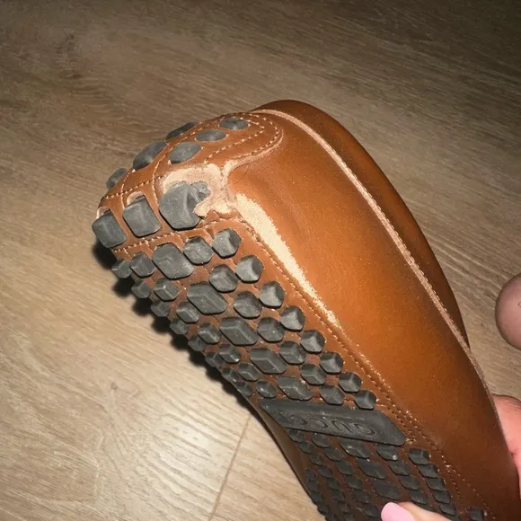 Gucci Brown Leather Loafers Slip-On Style