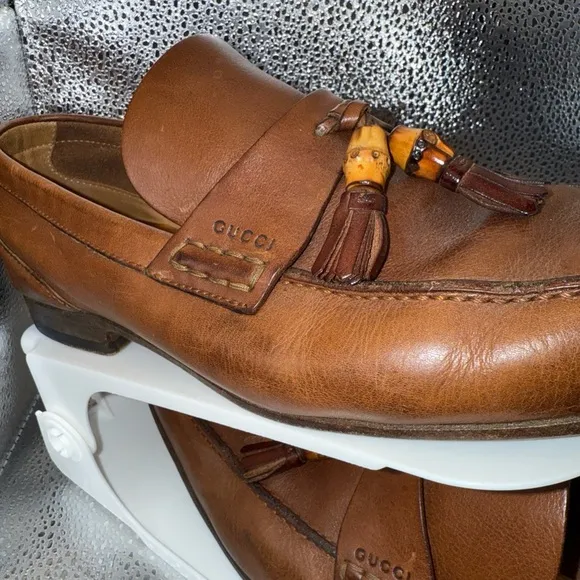 Gucci Brown Leather Slip-On Loafers with Classic Design size 9.5
