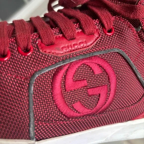 Gucci GG Embossed Red High Top Sneakers 🔥