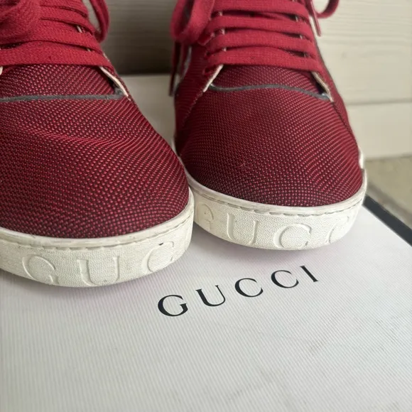 Gucci GG Embossed Red High Top Sneakers 🔥