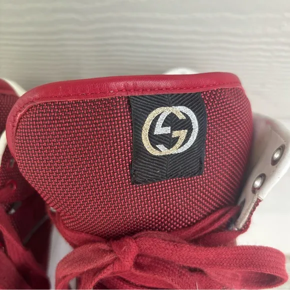 Gucci GG Embossed Red High Top Sneakers 🔥